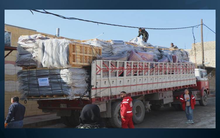 Netewên Yekbûyî 9 barhilgirên alîkariyê şandin taxên Kurdan ên Helebê