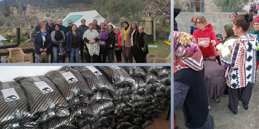 PAK û TDK-TEVGERê di 8ê adarê da li Semsûr, Kolik, Îslahîye û Xoltayê alîkarîyên xêrxwazan gîhandin mexdûrên erdhejê yên jin