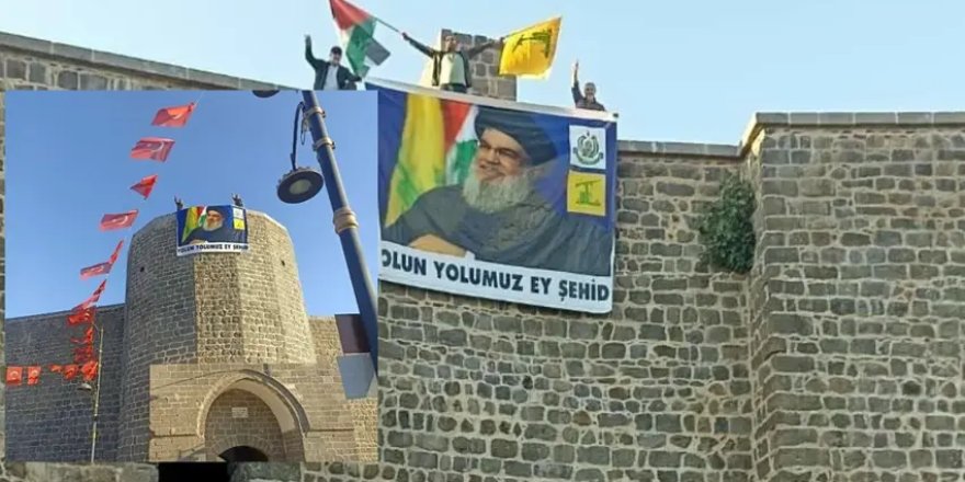 Wêneyê Nasrallah bi Sûrên Diyarbekirê ve hat daliqandin