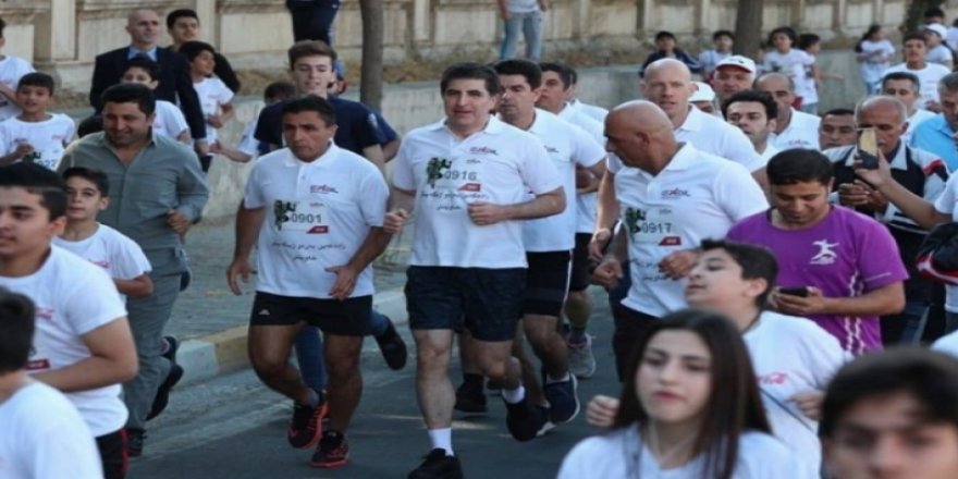 Nêçîrvan Barzanî beşdarê Maratonê Mîyandewletî yê Hewlêrî bi