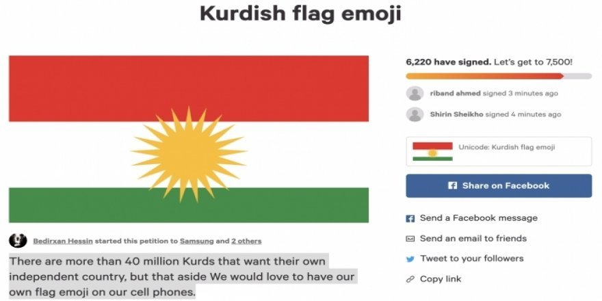 Seba ke wa ala Kurdistanî biba emojî kampanyaya îmza dîya dest pêkerdiş